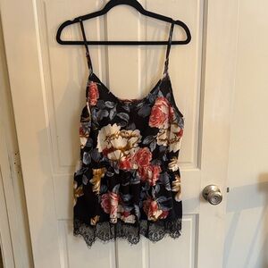 SHEIN Black Floral Lace Cami Top